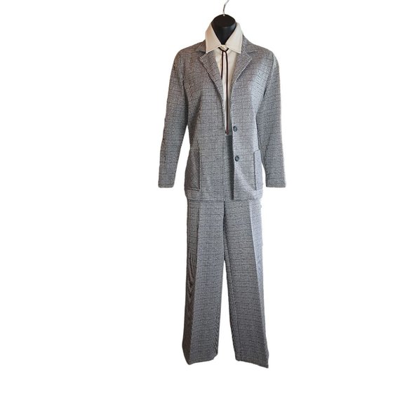 70's Vintage 3PC Red, Black, White & Grey Plaid Polyester Suit  Montgomery Ward - Picture 7 of 13